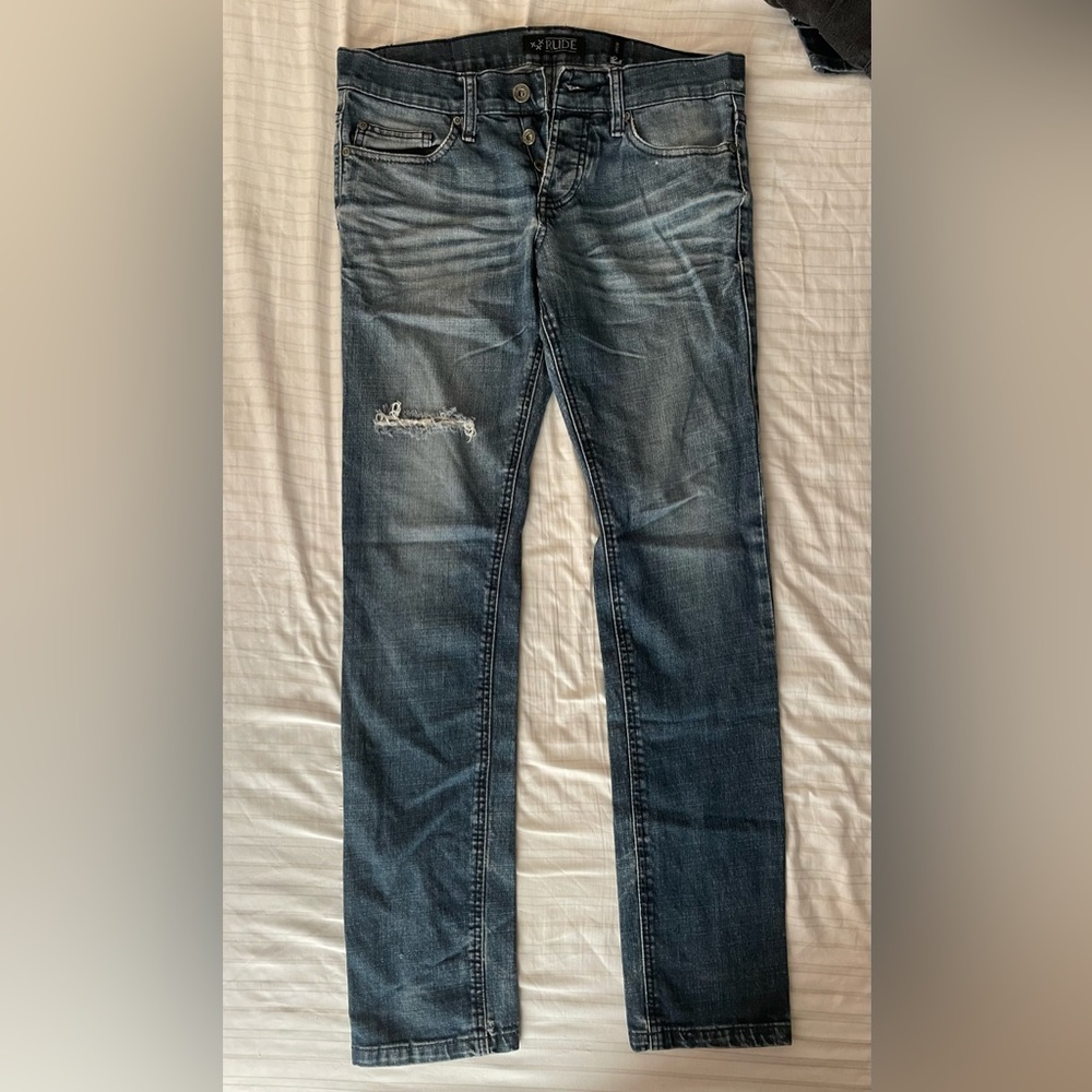 XXX RUDE skinny jeans blue 30-32 like new from hot topic